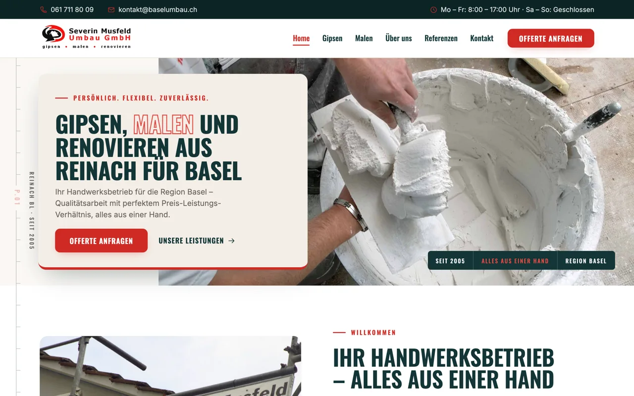 Severin Musfeld Umbau GmbH — Gipser- und Malerbetrieb aus Reinach BL