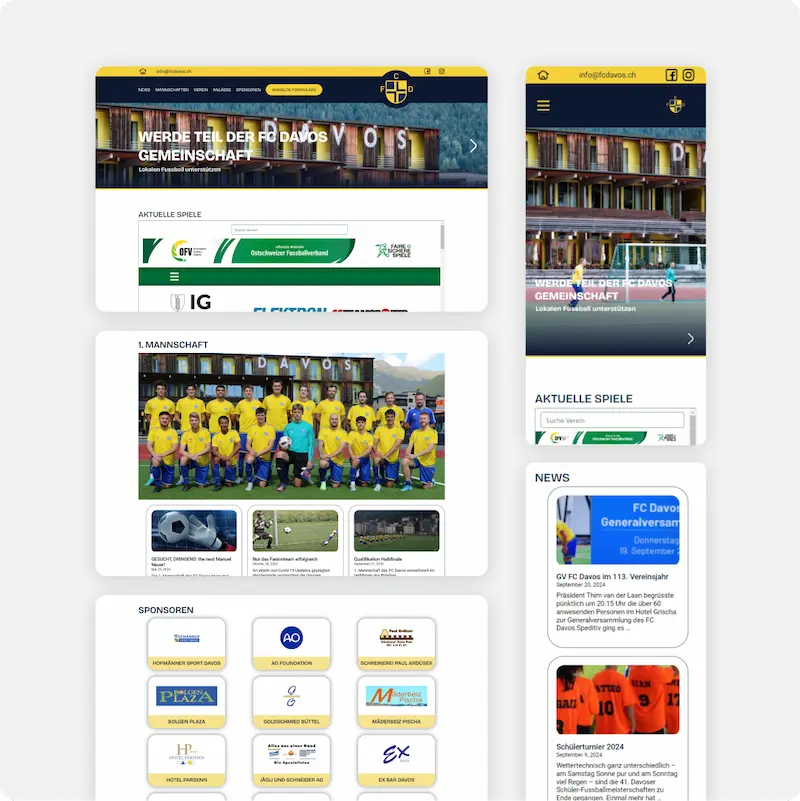 Redesign der Webseite von FC Davos mit WordPress