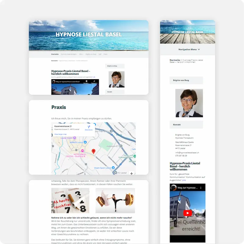 Hypnose Liestal Support der Webseite einblick