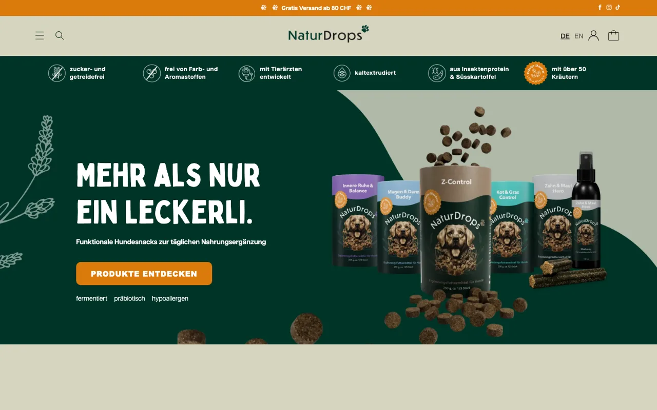 NaturDrops — funktionale Hundesnacks aus der Schweiz