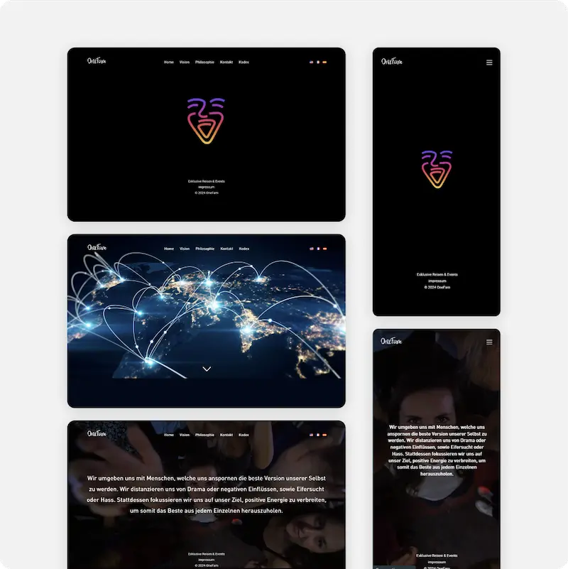 OneFam mit Personalisiertem Desgin der Webseite