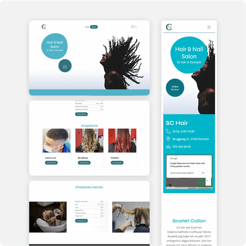 Schair Design und Konzept gestaltung der Webseite