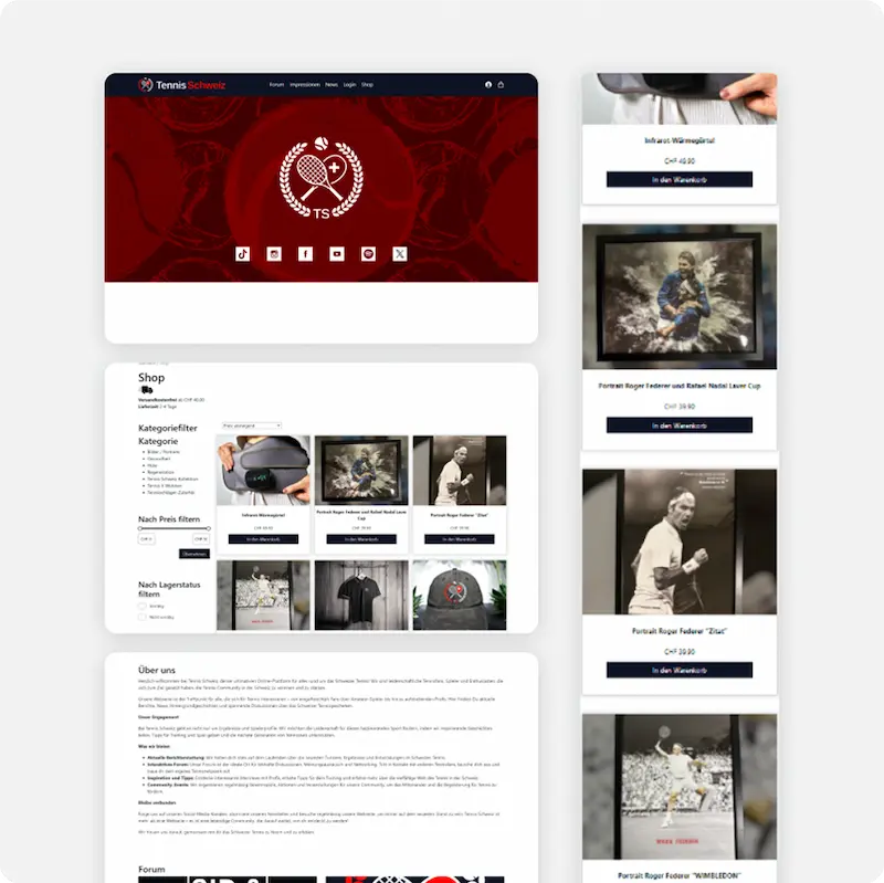 Online Shop und weite Individuelle Features